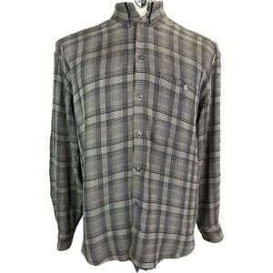 Zanella Men’s Hounds Tooth Button Up Long Sleeve Dress Shirt Made in Italy Sz L